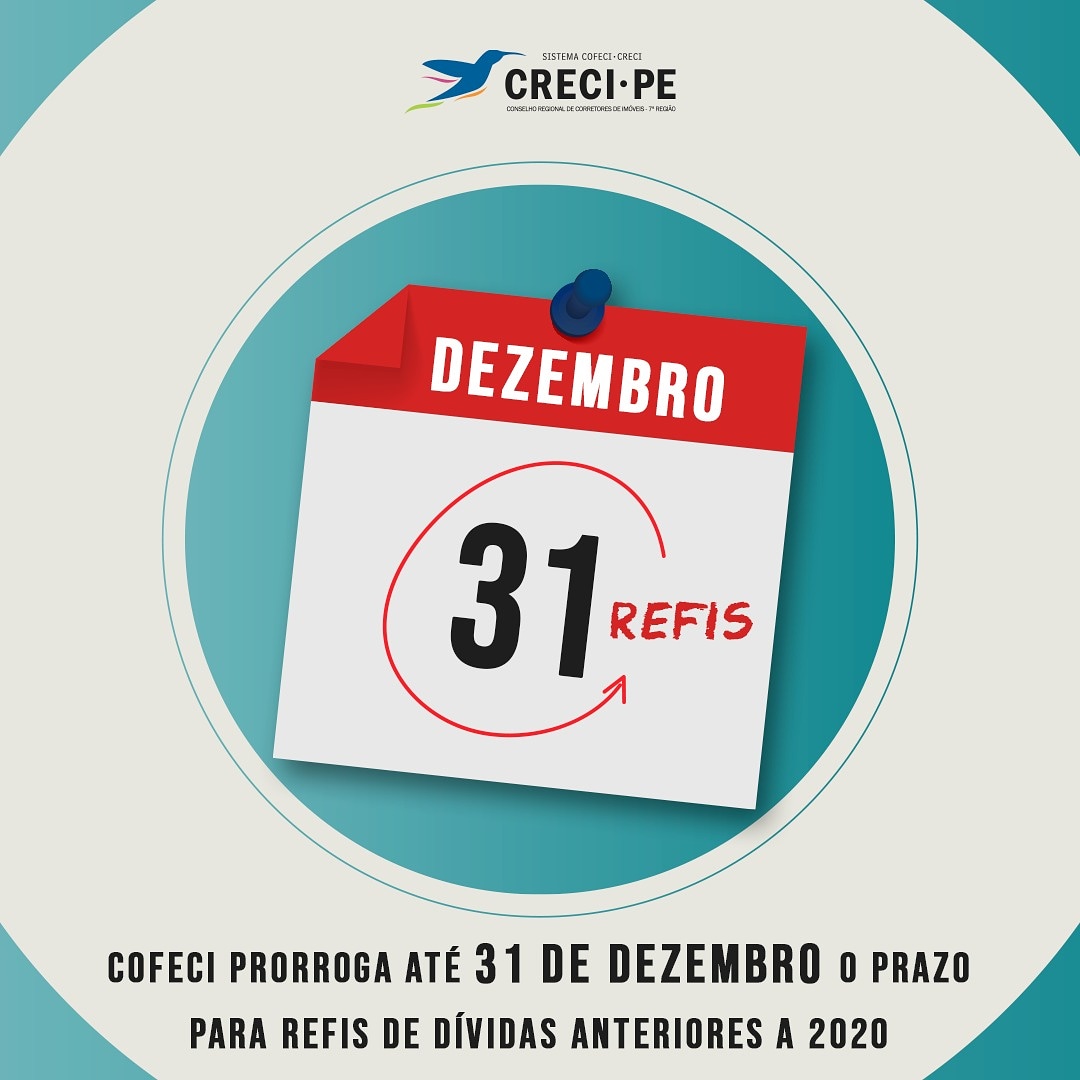 COFECI prorroga até 31 de dezembro o prazo para REFIS de dívidas anteriores a 2020