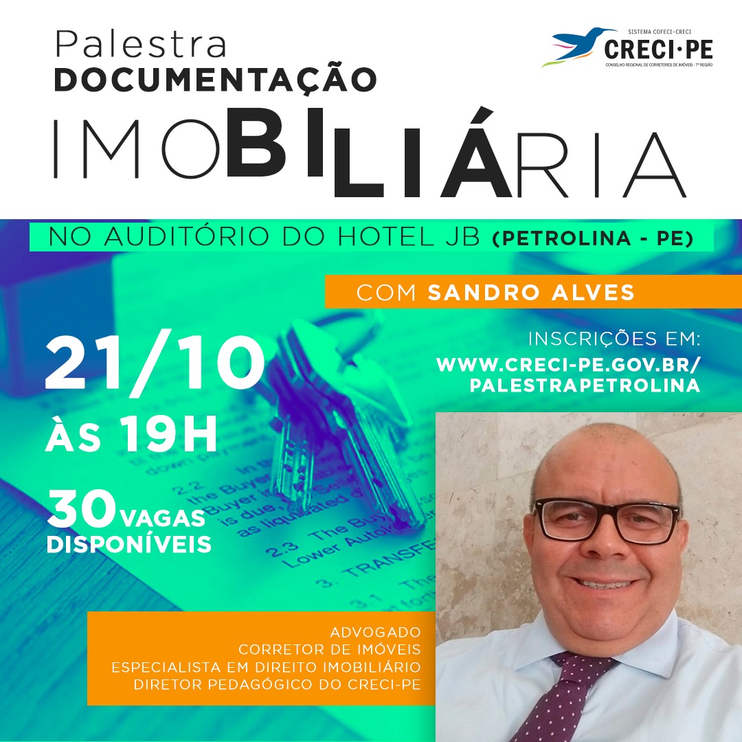 PALESTRA DOCUMENTAÇÃO IMOBILIÁRIA EM PETROLINA