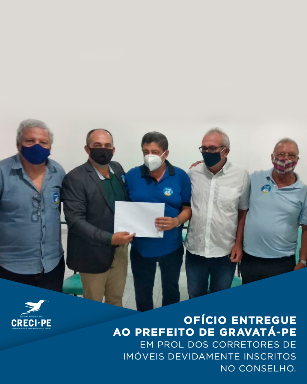 OFÍCIO ENTREGUE AO PREFEITO DE GRAVATÁ-PE EM PROL DOS CORRETORES DE IMÓVEIS DEVIDAMENTE INSCRITOS NO CONSELHO